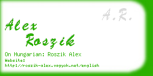 alex roszik business card